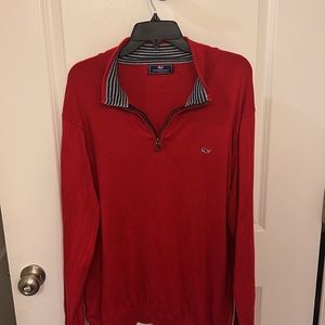 Vineyard Vines large red quarter zip
